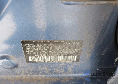 2009 Subaru Impreza 2.5I из США, поврежденный, VIN JF1GE61659H502691